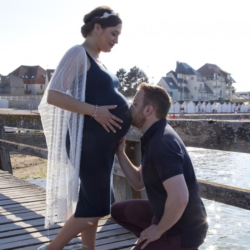 Photographie nature couleur femme enceinte couple Courseulles